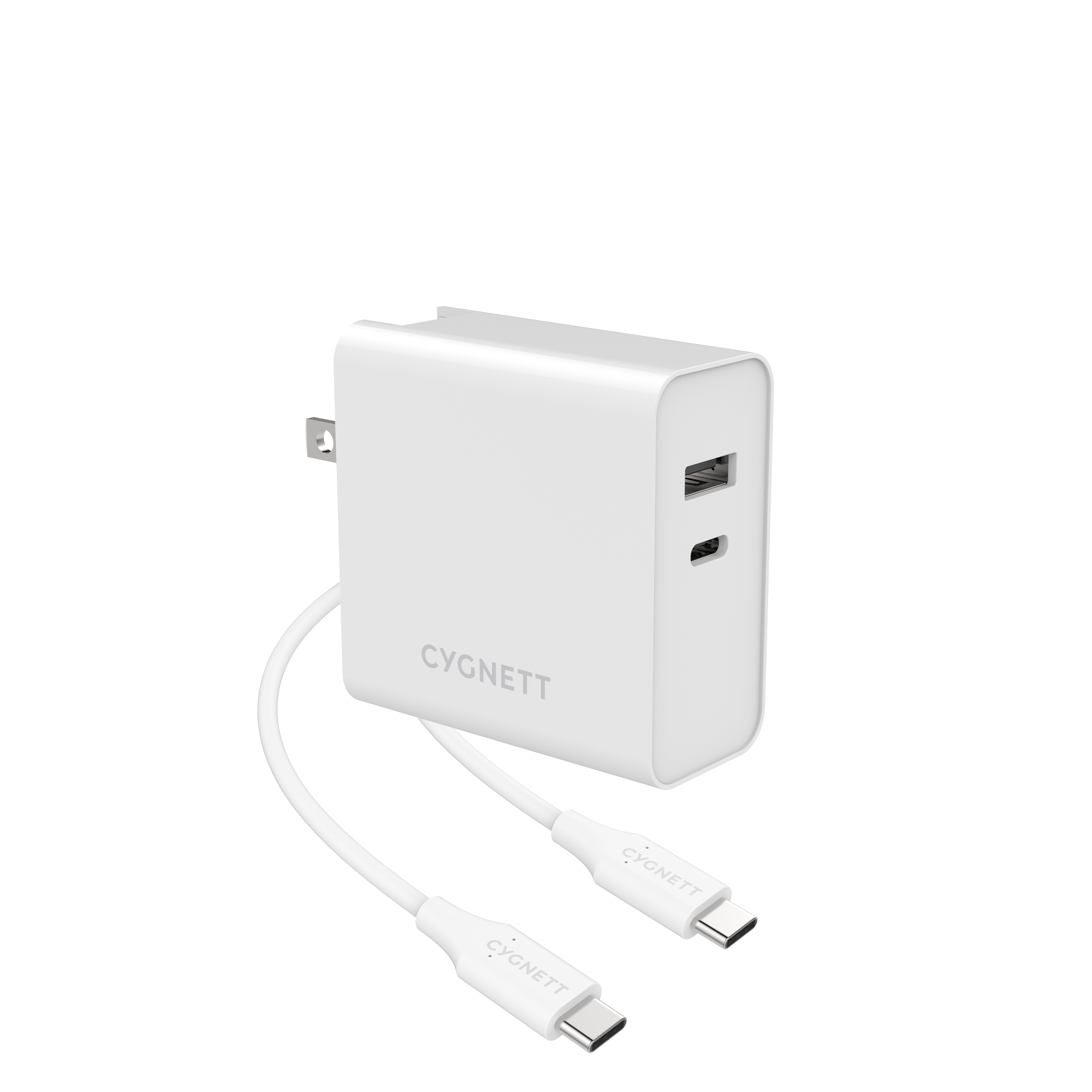 60W Dual Wall Charger (USB-A and USB-C) + USB-C to USB-C Cable + Travel Adapters - Cygnett (AU)
