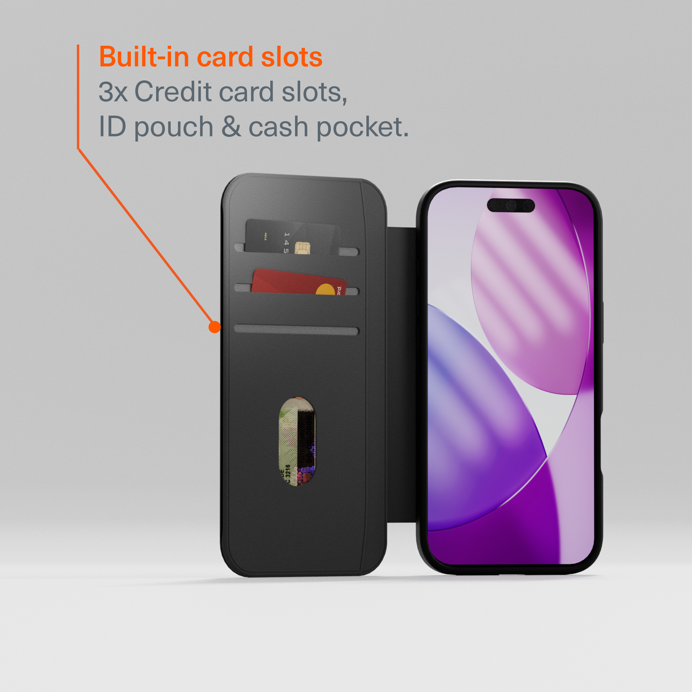 Magnetic Leather Wallet Case for iPhone 17 Pro