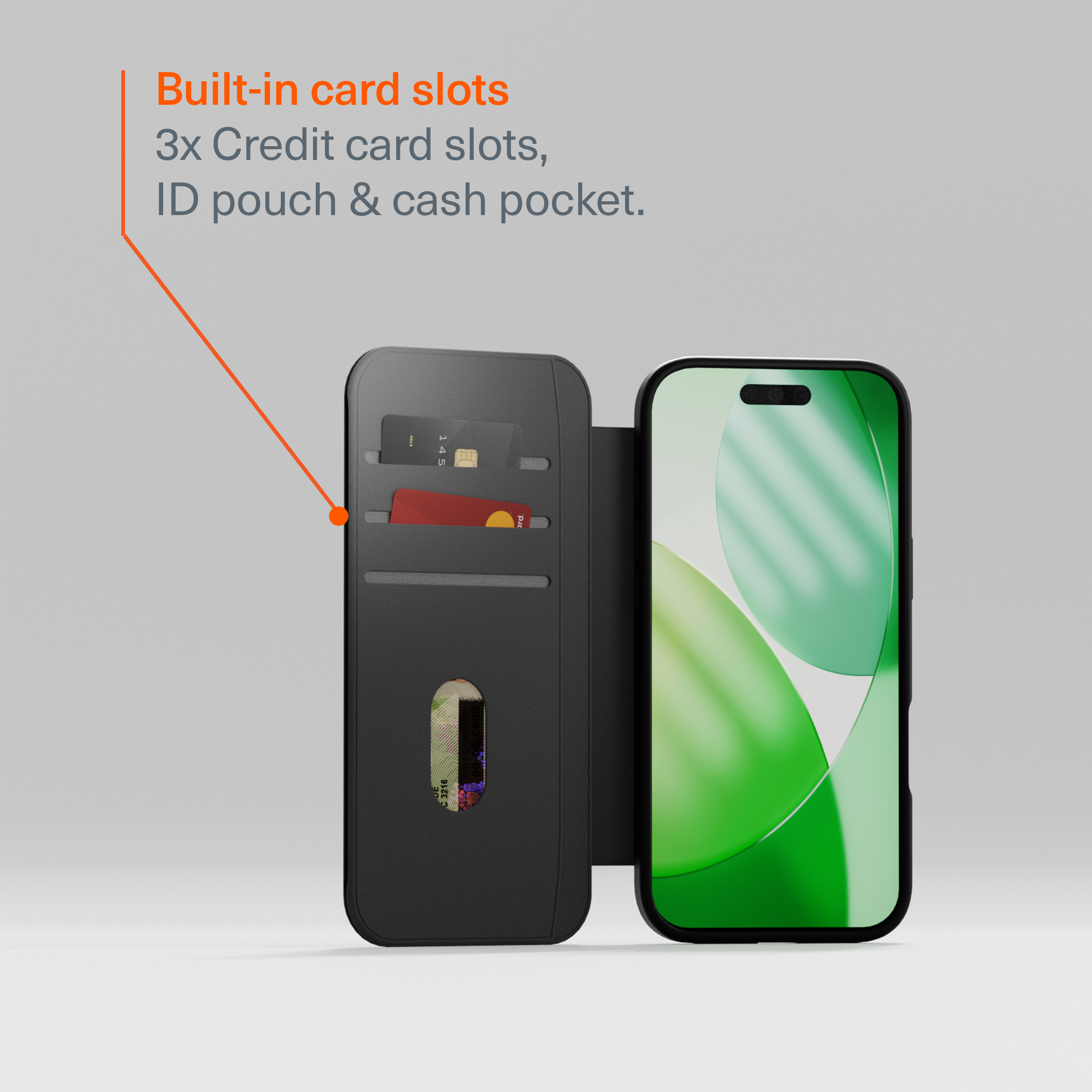 Magnetic Leather Wallet Case for iPhone 17