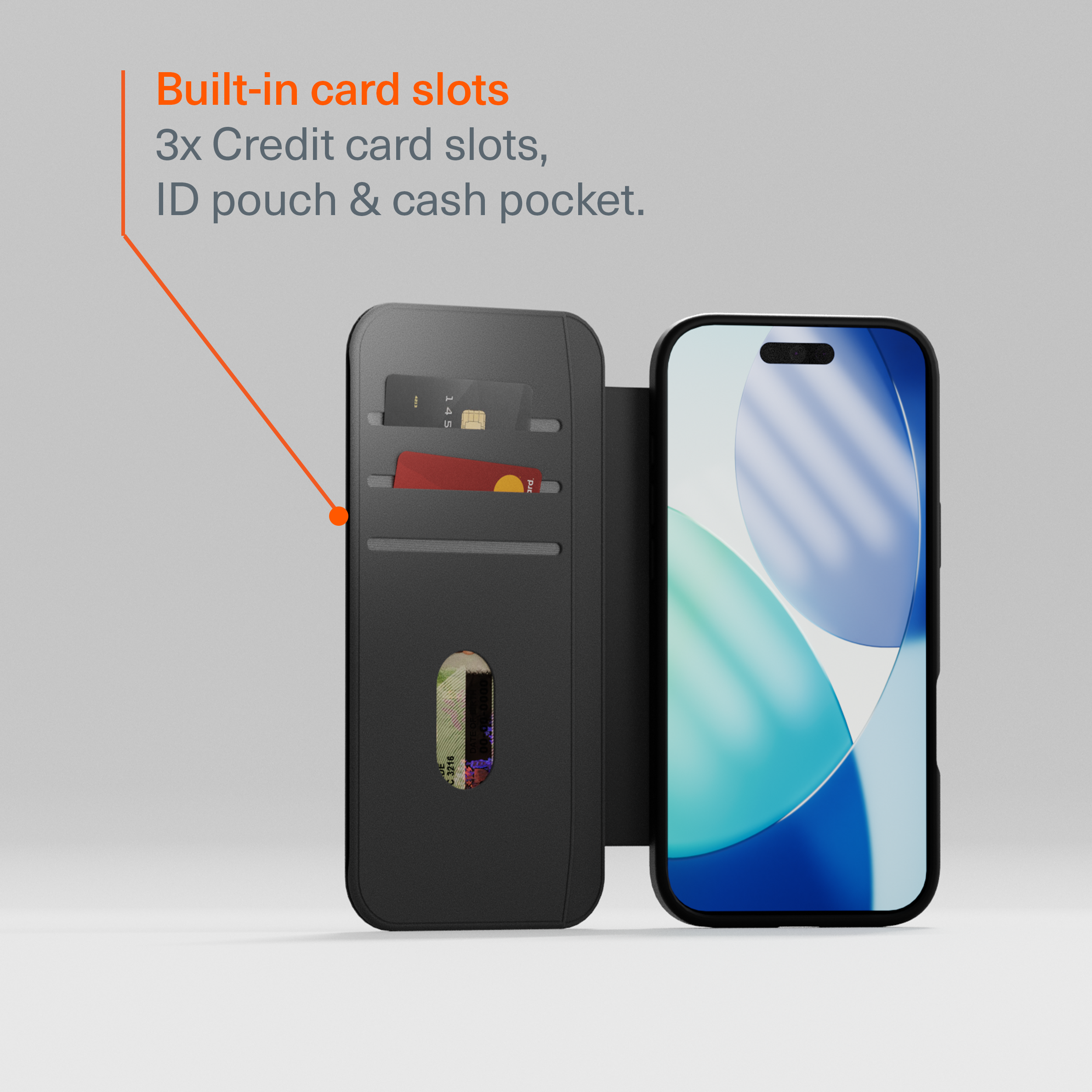 Magnetic Leather Wallet Case for iPhone Air