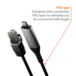 USB-C to RJ45 Gigabit Ethernet Cable - 5m