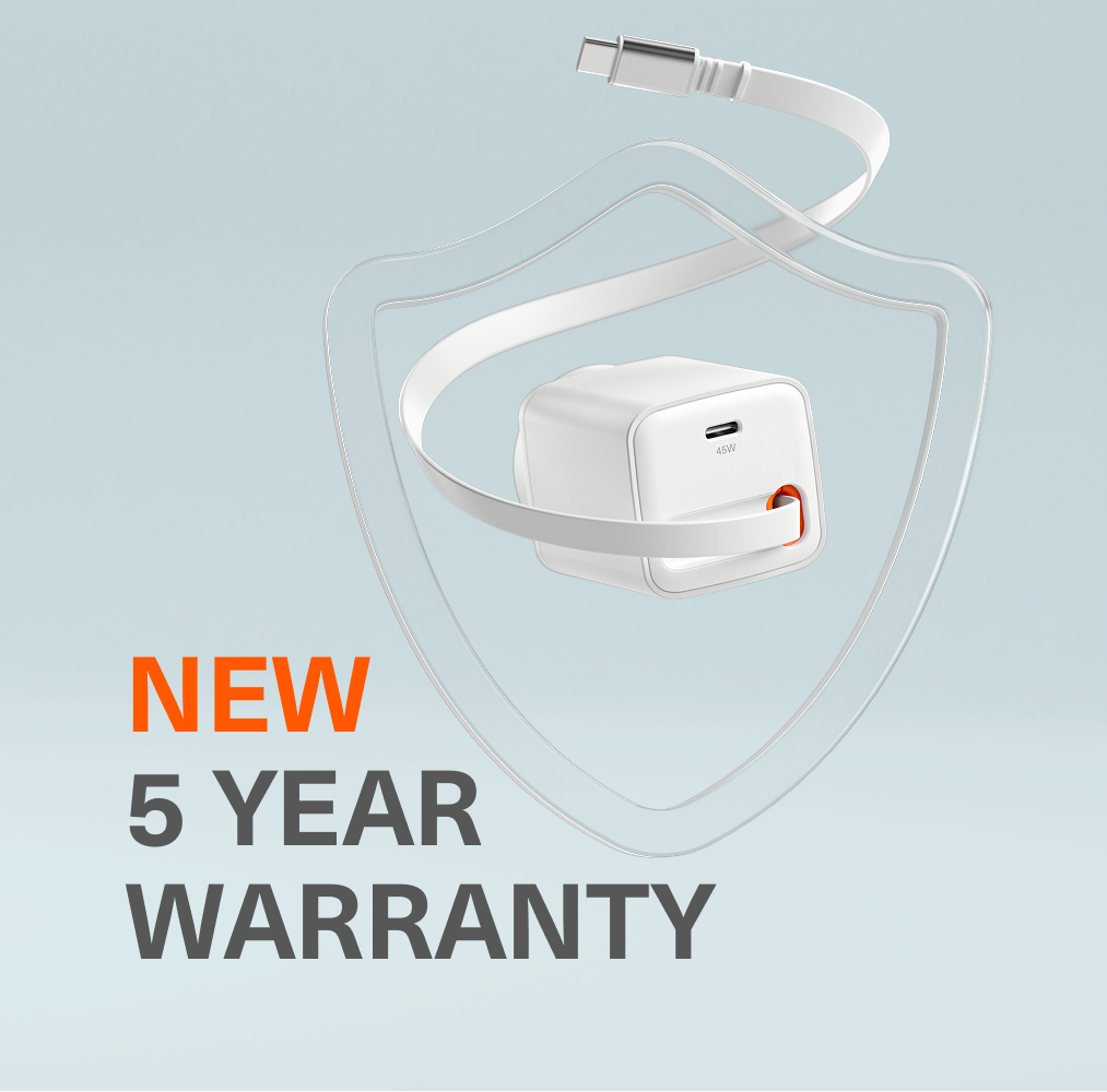 45W USB-C GaN Wall Charger with Retractable Cable