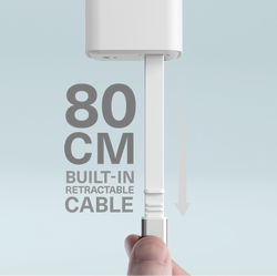 45W USB-C GaN Wall Charger with Retractable Cable