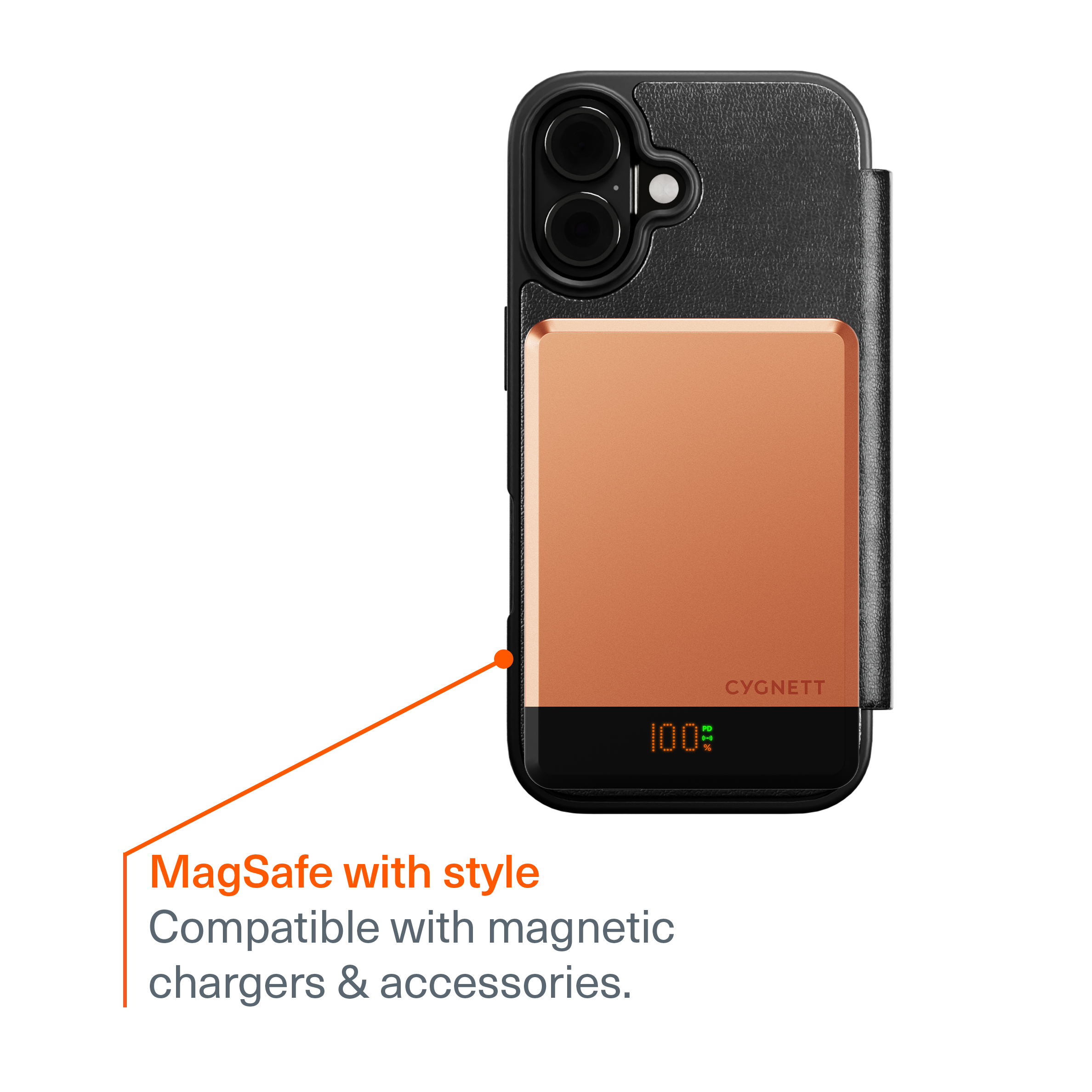 Magnetic Leather Wallet Case for iPhone 17