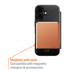 Magnetic Leather Wallet Case for iPhone 17