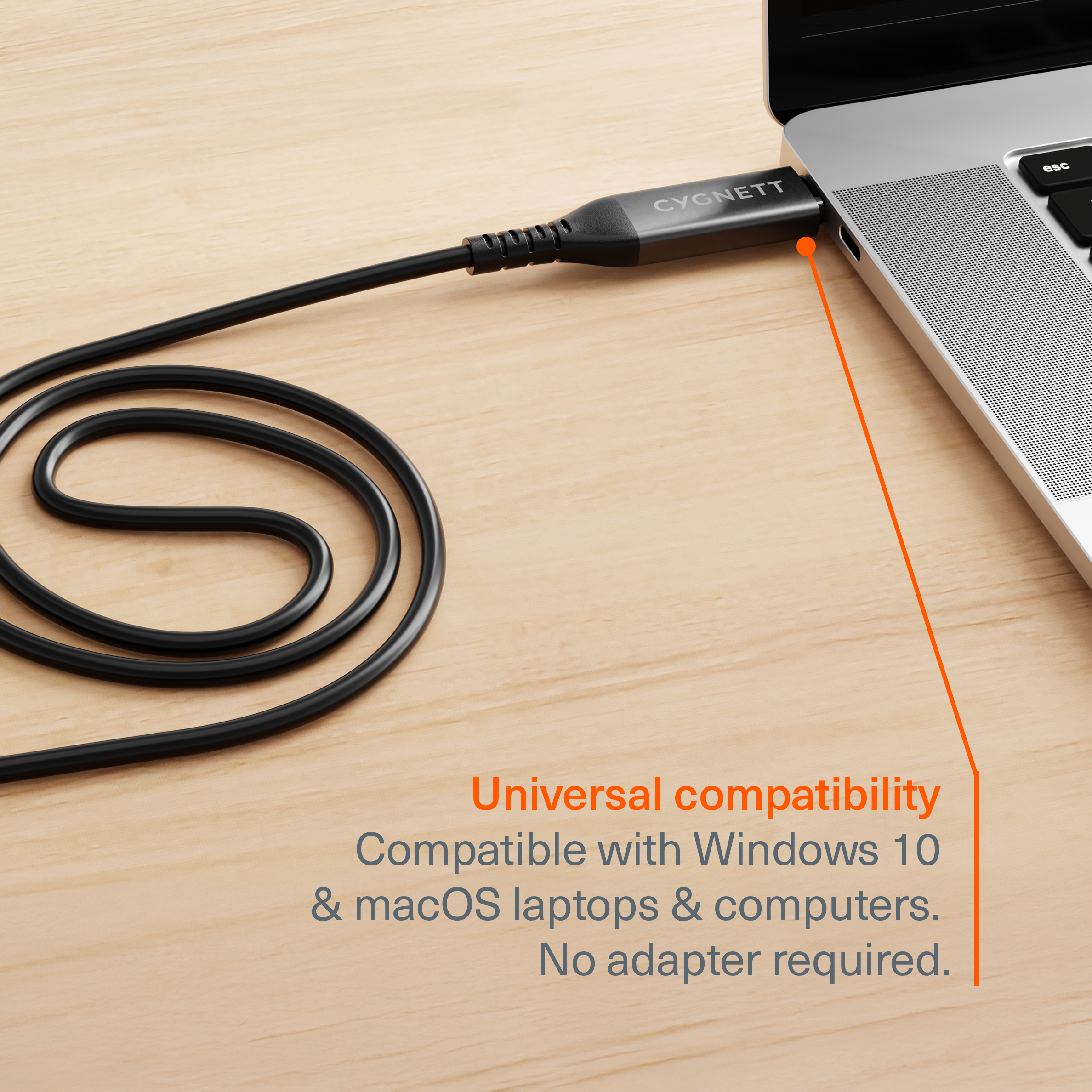 USB-C to RJ45 Gigabit Ethernet Cable - 1m