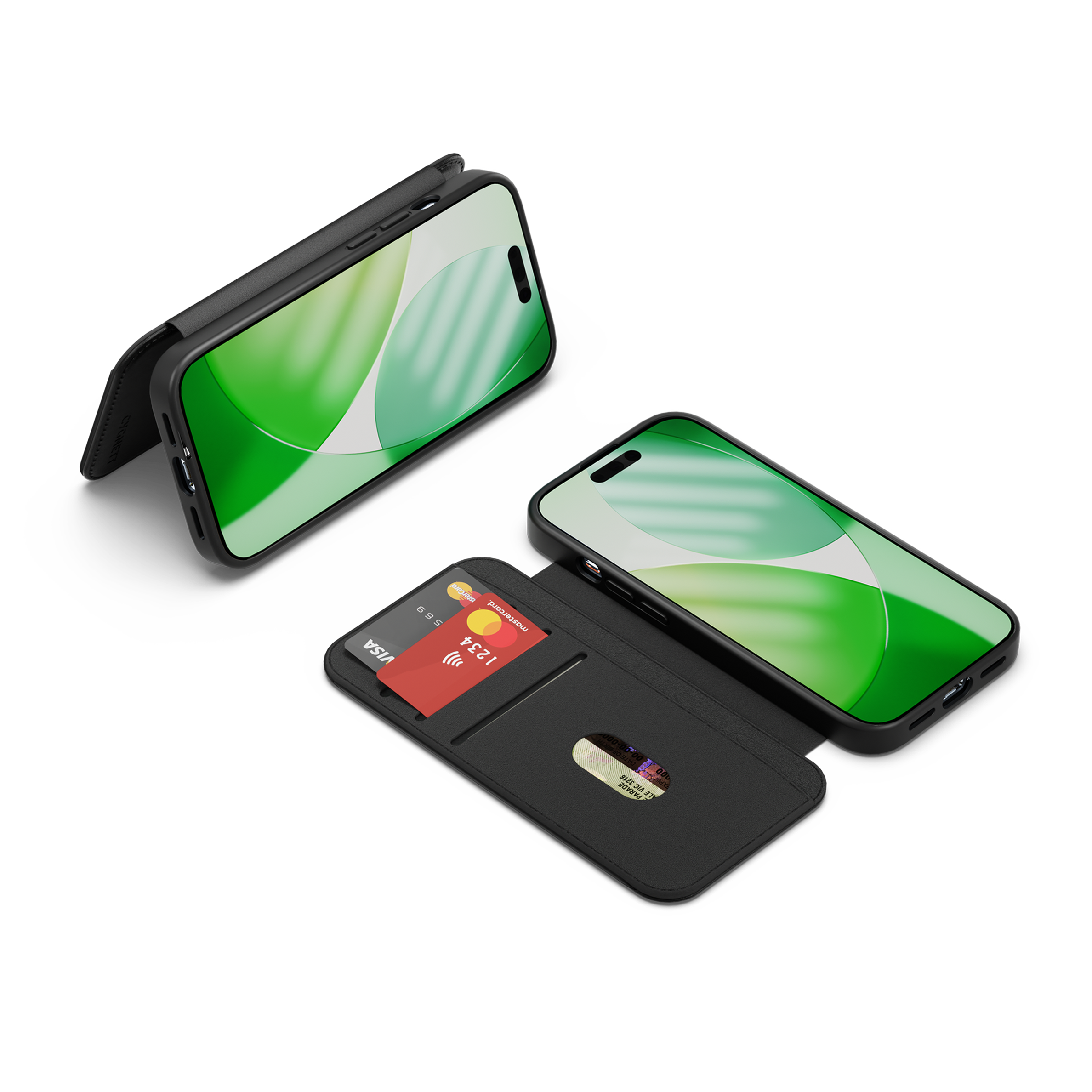 Magnetic Leather Wallet Case for iPhone 17