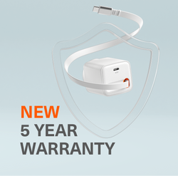 65W USB-C GaN Wall Charger with Retractable Cable