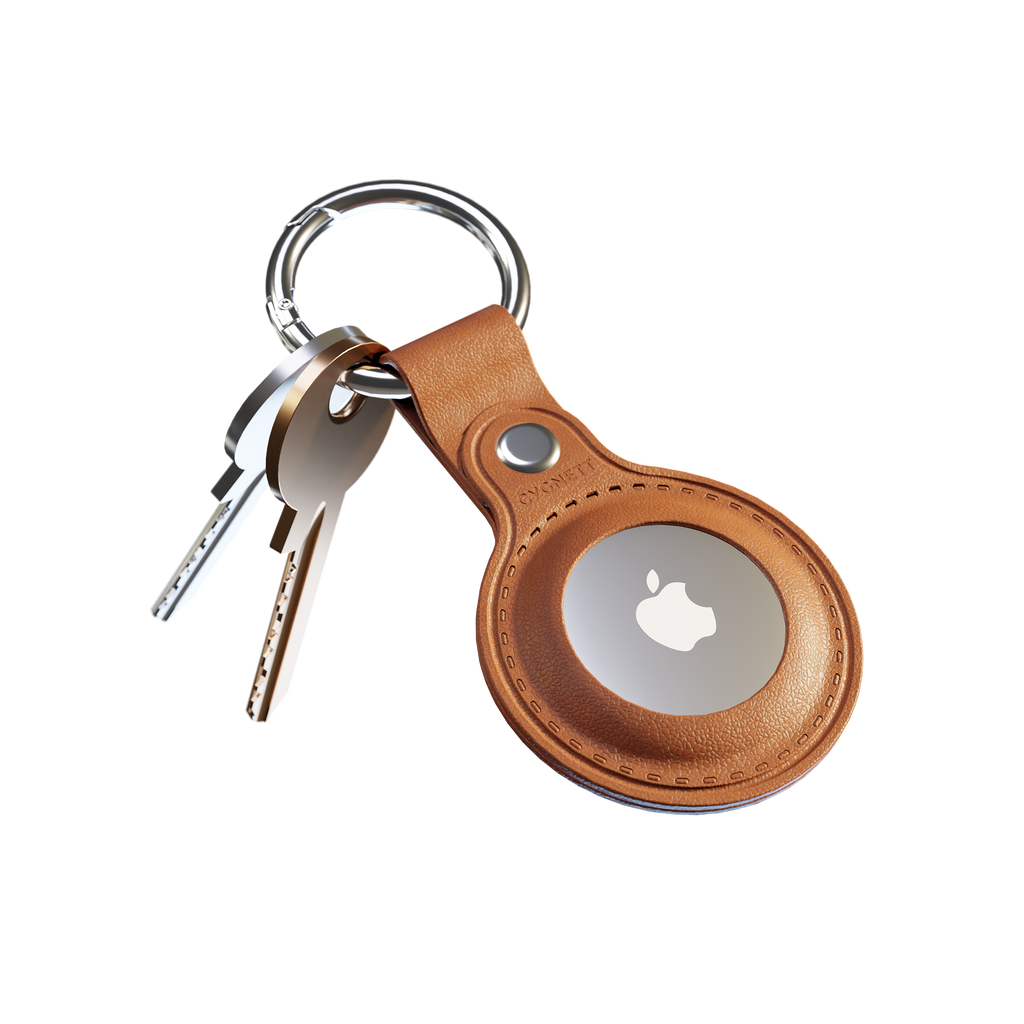 Genuine Leather AirTag Case Tan