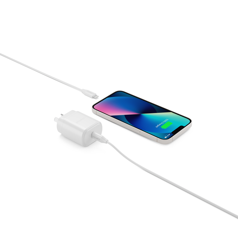 20W USB-C Wall Charger + 1.2M Lightning to USB-C Cable - Cygnett (AU)