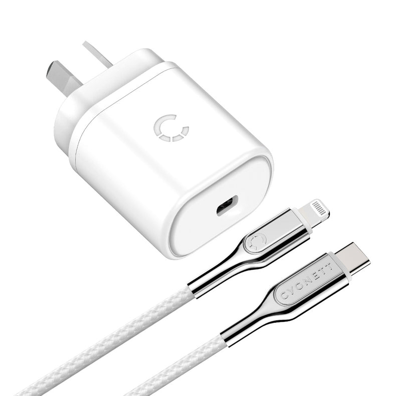 20W Wall Charger with 1.2m Lightning to USB-C Cable - Cygnett (AU)