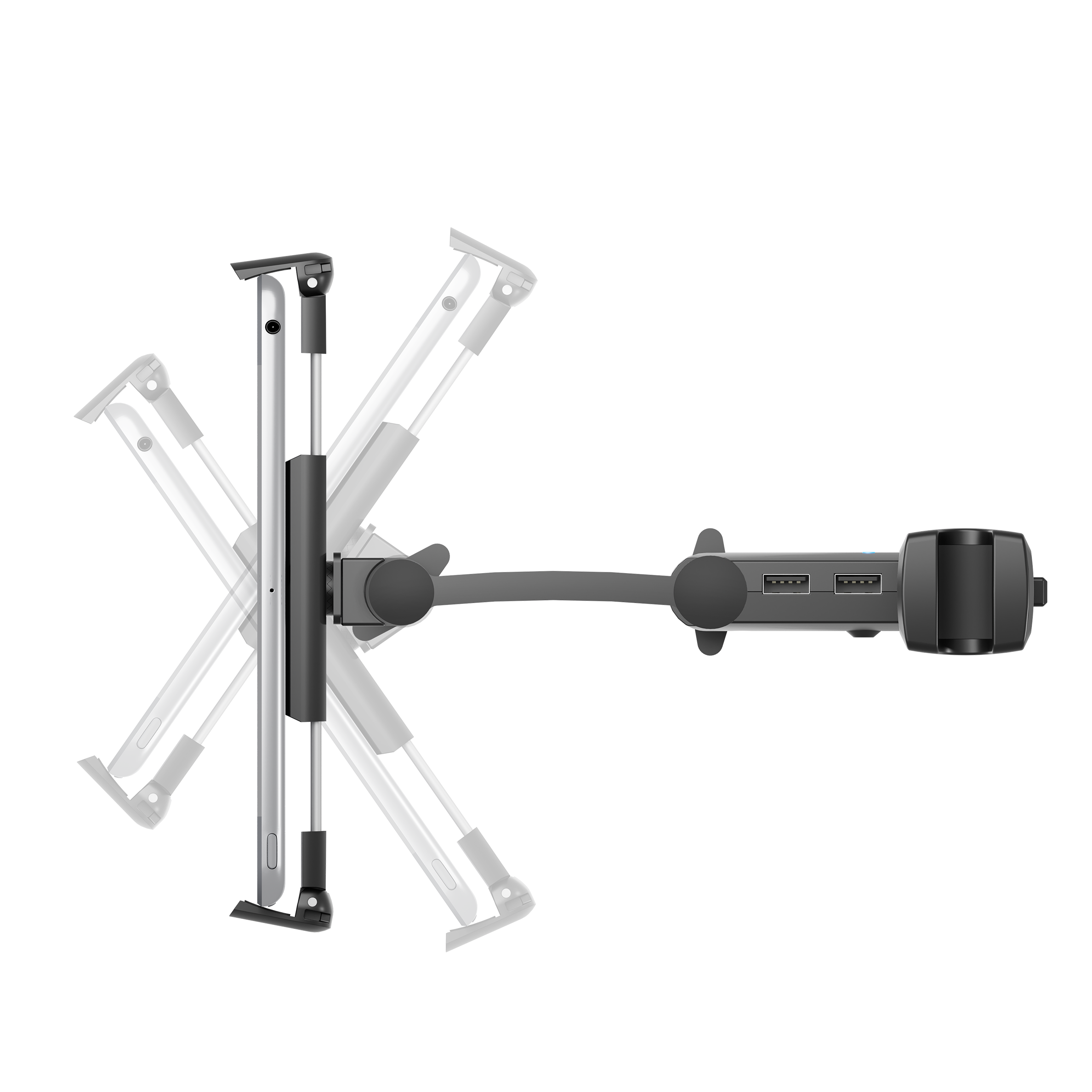 Adjustable Car Tablet Mount with Multiple USB Ports - Cygnett (AU)