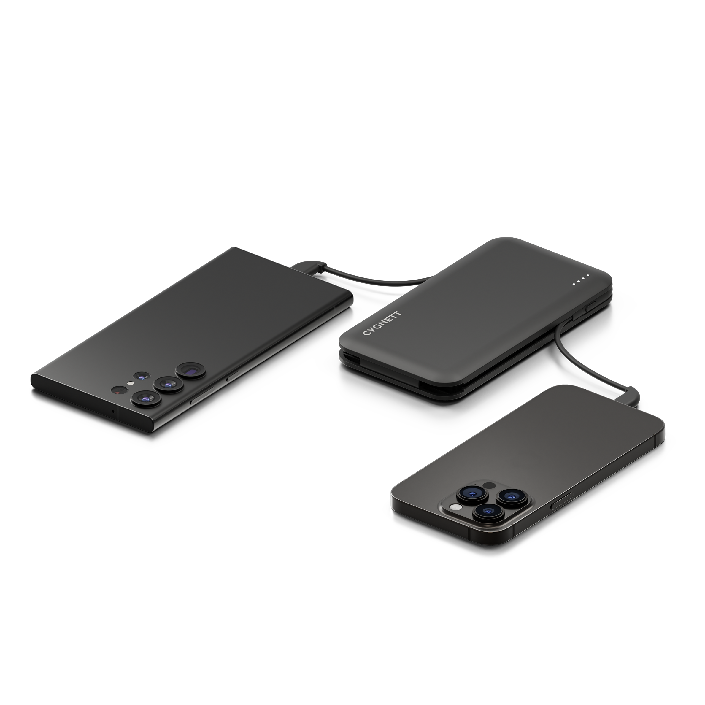 10,000 mAh Power Bank with Integrated Charging Cables - Black - Cygnett (AU)