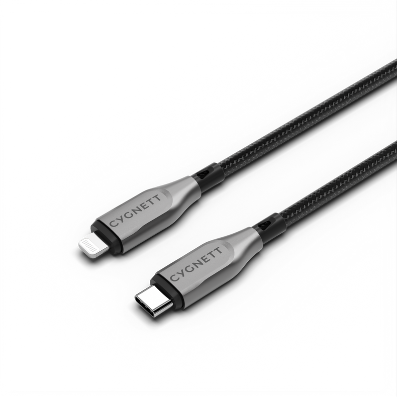 Armoured Lightning to USB-C Cable 1M - Black - Cygnett (AU)