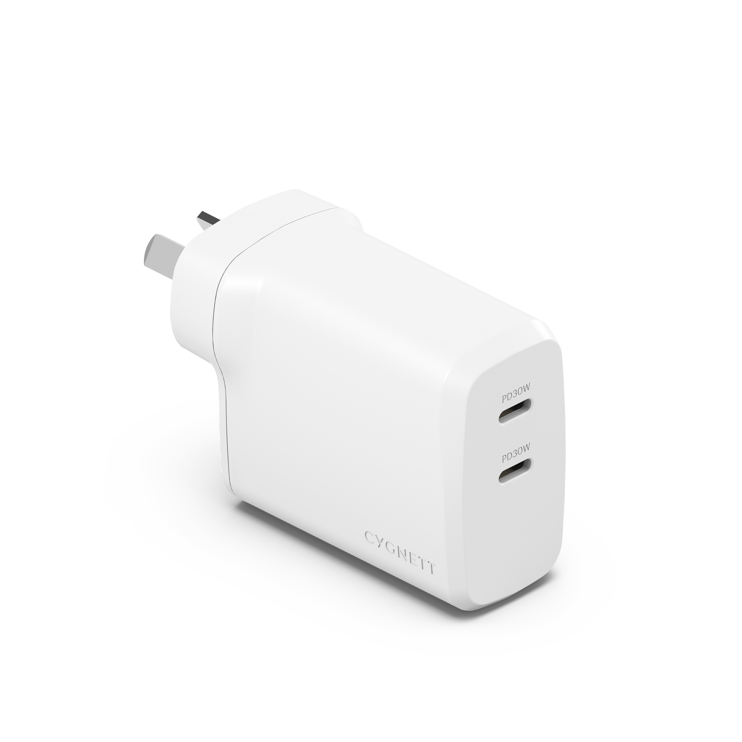 60W Dual USB-C Wall Charger White – Cygnett - Main Image