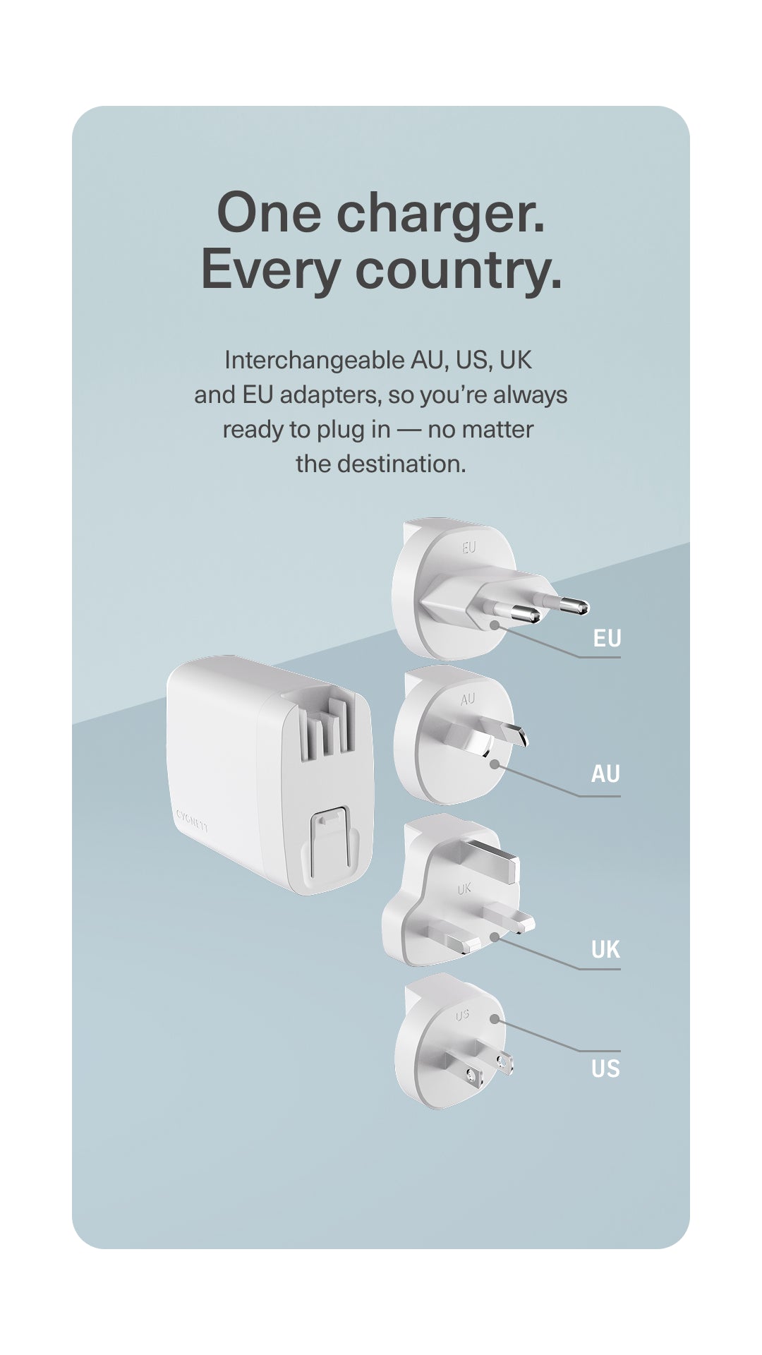 67W FAST 3-Port Travel Wall Charger – Cygnett