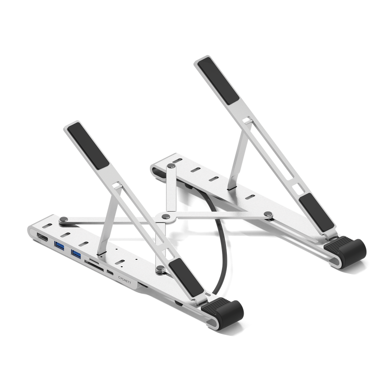 7-in-1 Hub with Folding Laptop Riser (Single HDMI) - Cygnett (AU)