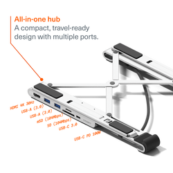 7-in-1 Hub with Folding Laptop Riser (Single HDMI) - Cygnett (AU)