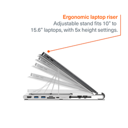 7-in-1 Hub with Folding Laptop Riser (Single HDMI) - Cygnett (AU)