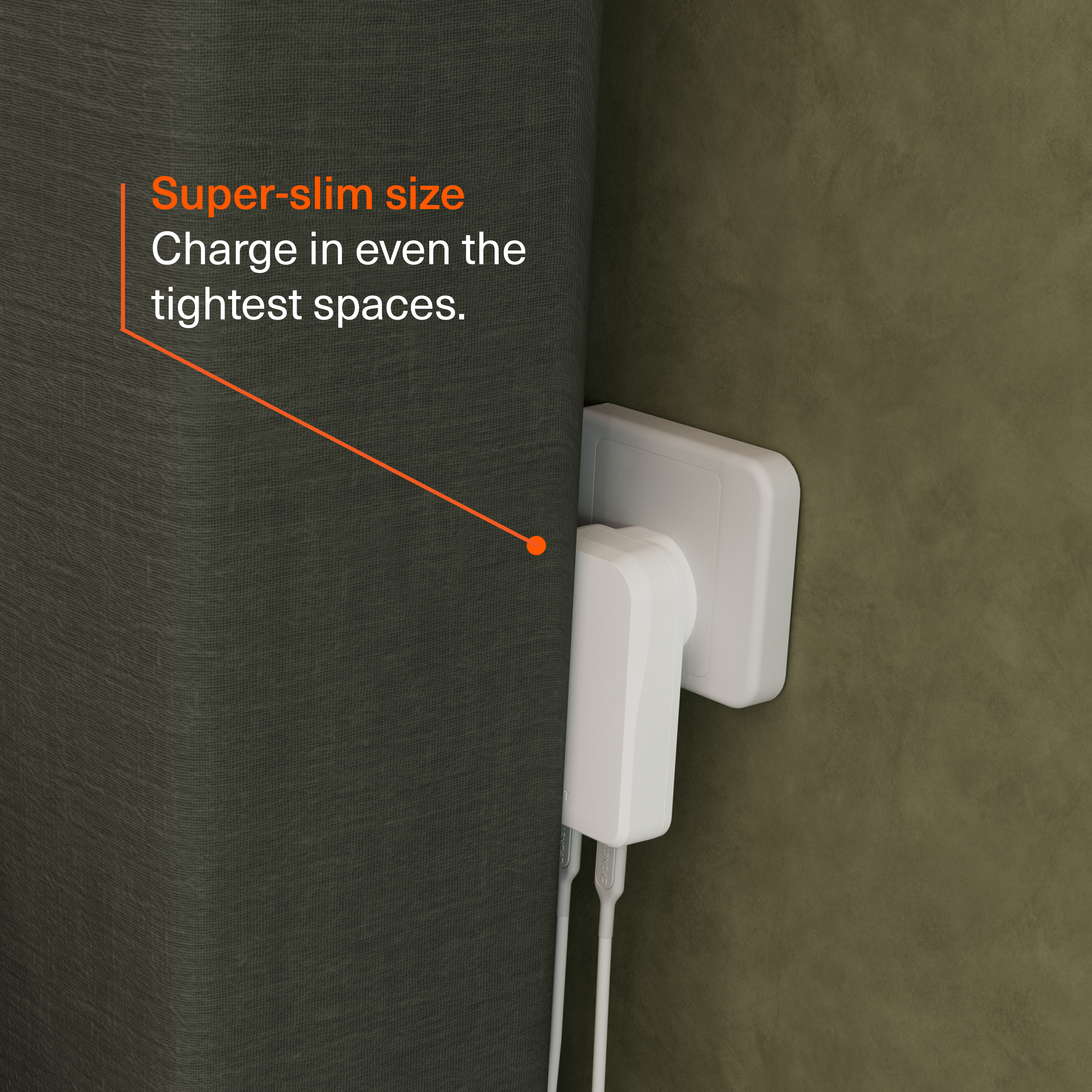 45W Dual USB-C GaN Slim Wall Charger