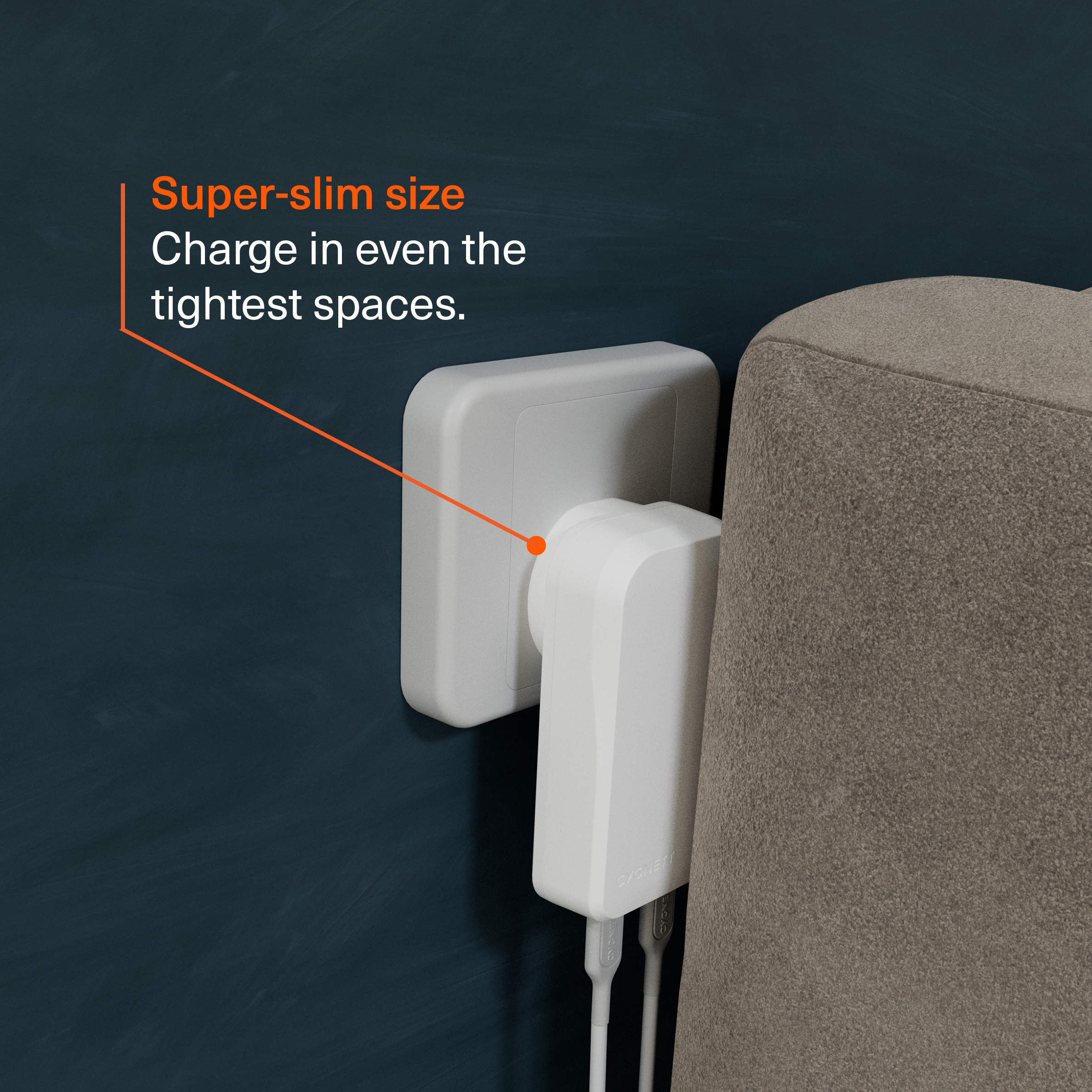 65W Dual USB-C GaN Slim Wall Charger