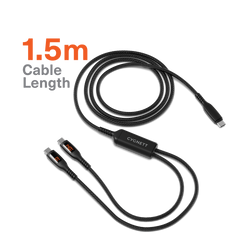 USB-C to Dual USB-C Split LED Cable 140W - Cygnett (AU)