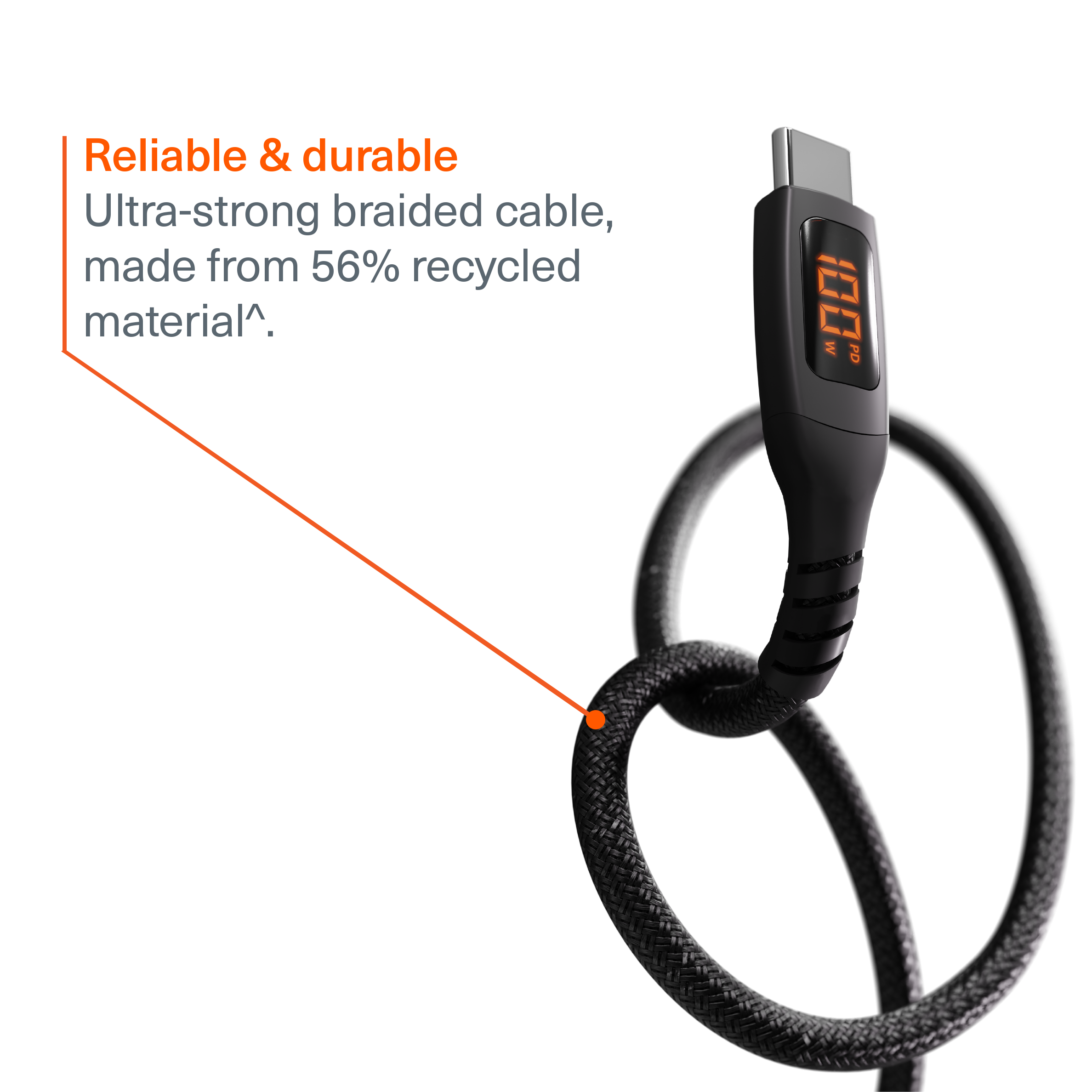 USB-C to USB-C LED Cable 100W - 50cm