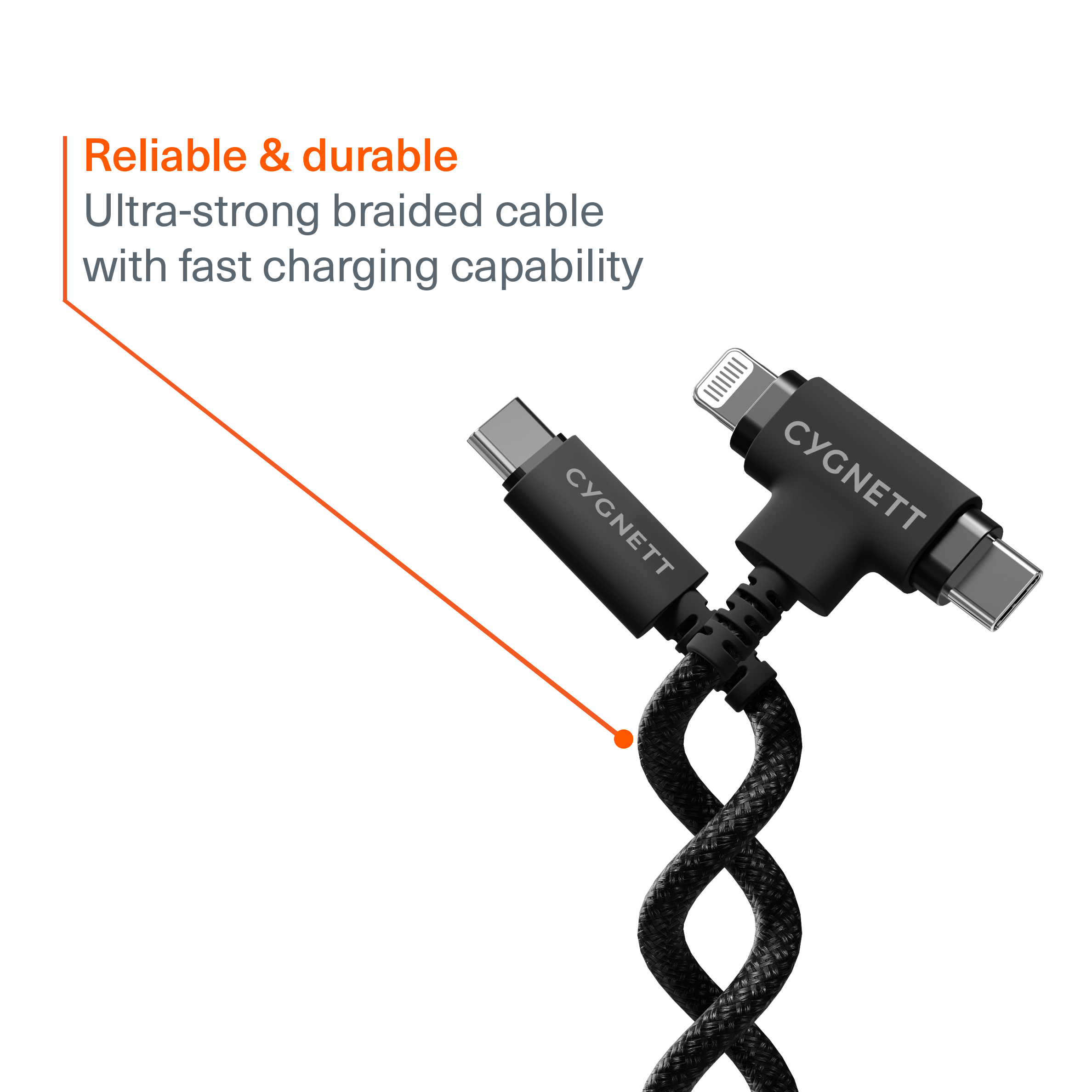 USB-C to 2-in-1 Cable 60W - 1M - Cygnett (AU)