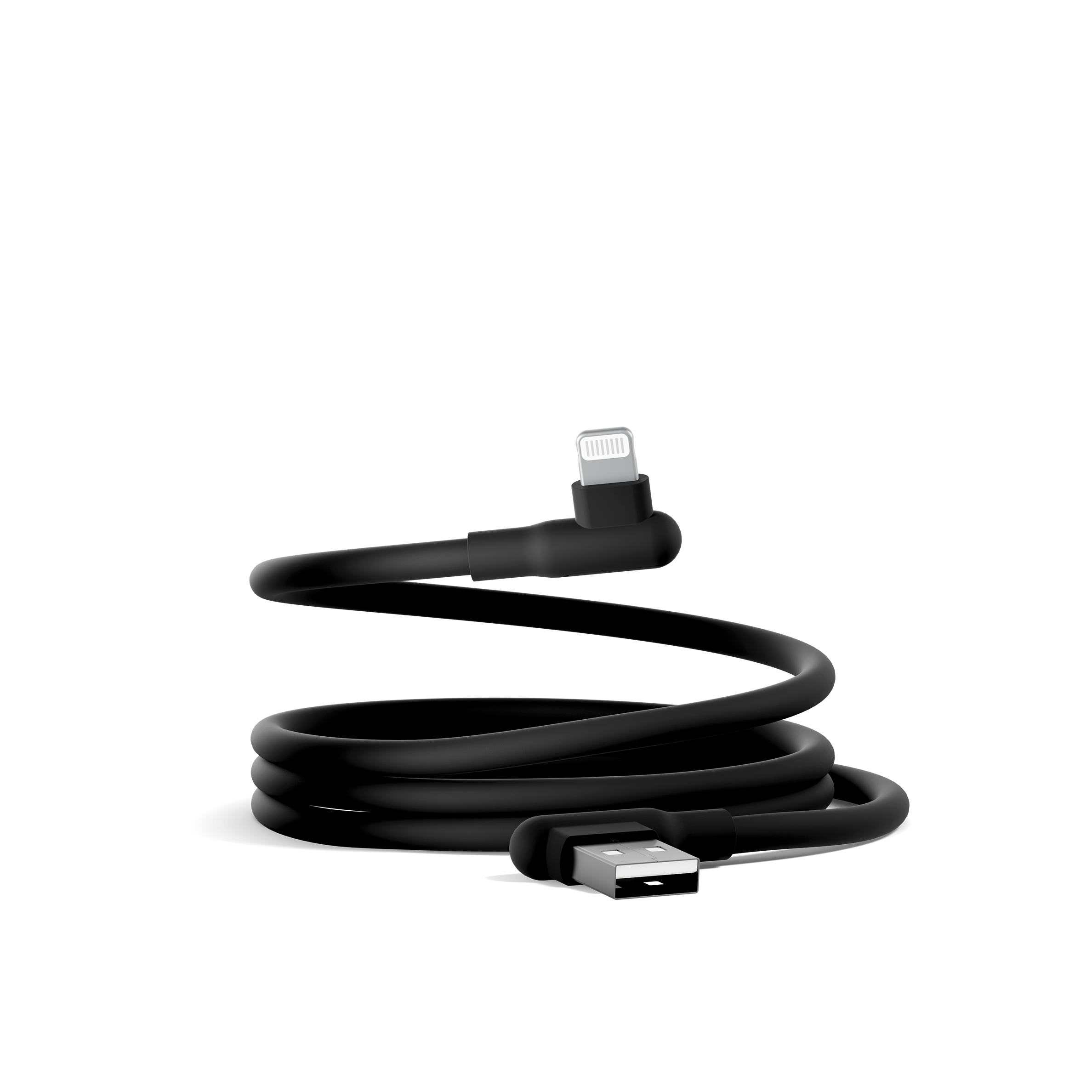 Right Angle Lightning to USB-A Silicone Cable