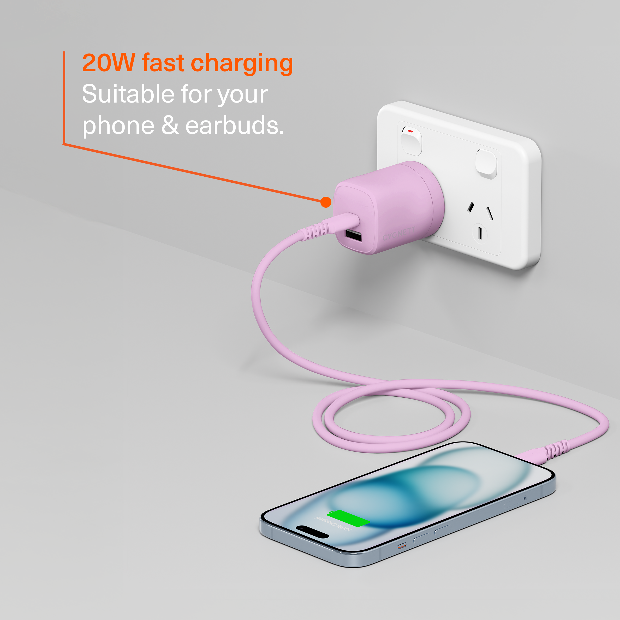 20W Dual Port Wall Charger