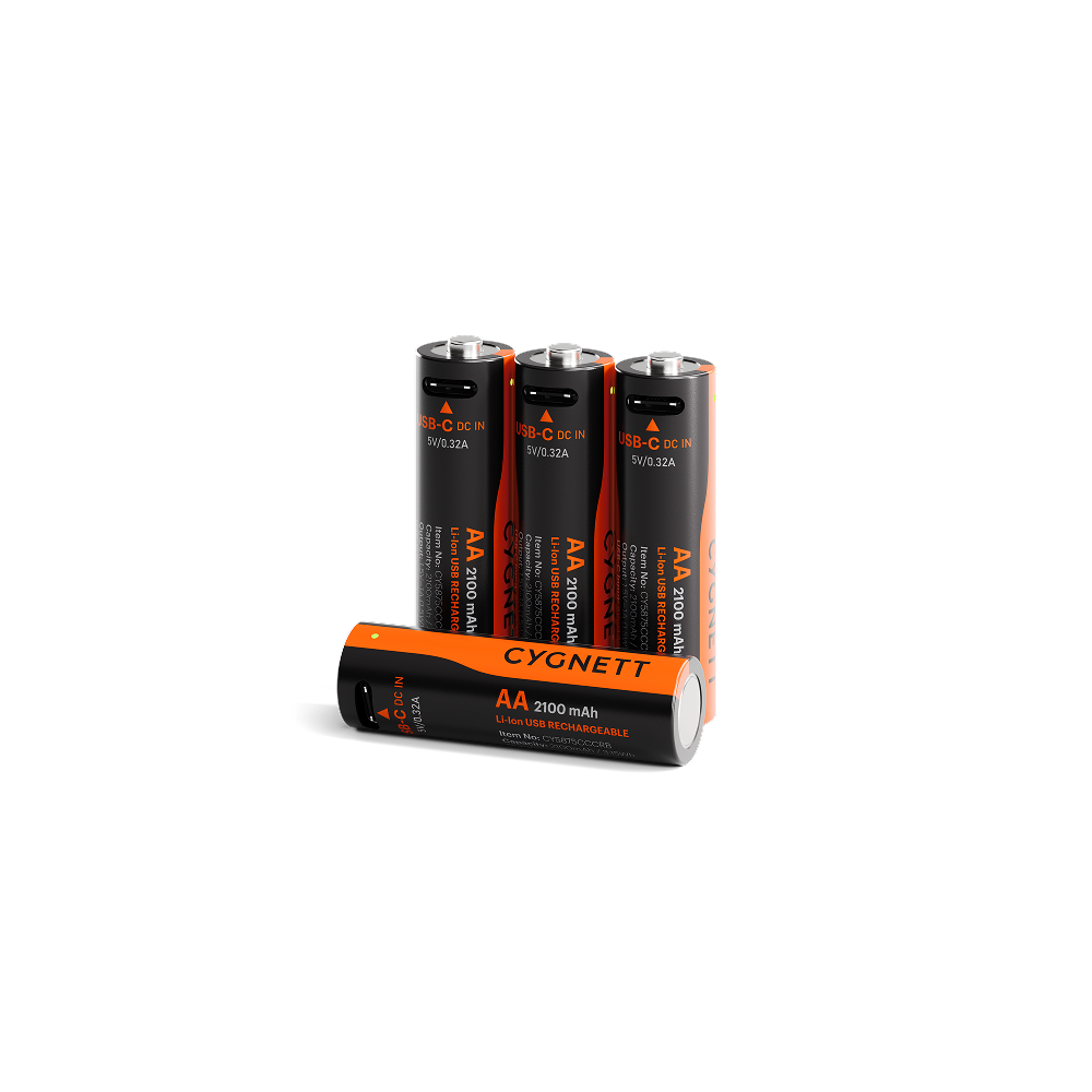 AA USB-C Rechargeable Li-ion Battery (4 Pack)