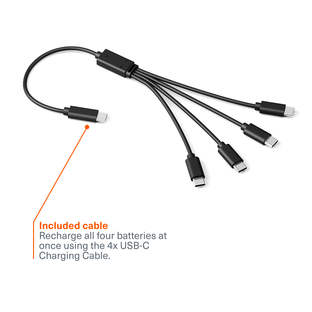 AA USB-C Rechargeable Li-ion Battery (4 Pack)