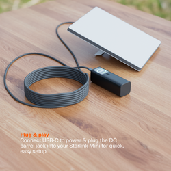 USB-C to DC 5525 Cable for Starlink Mini 100W - 7.5M