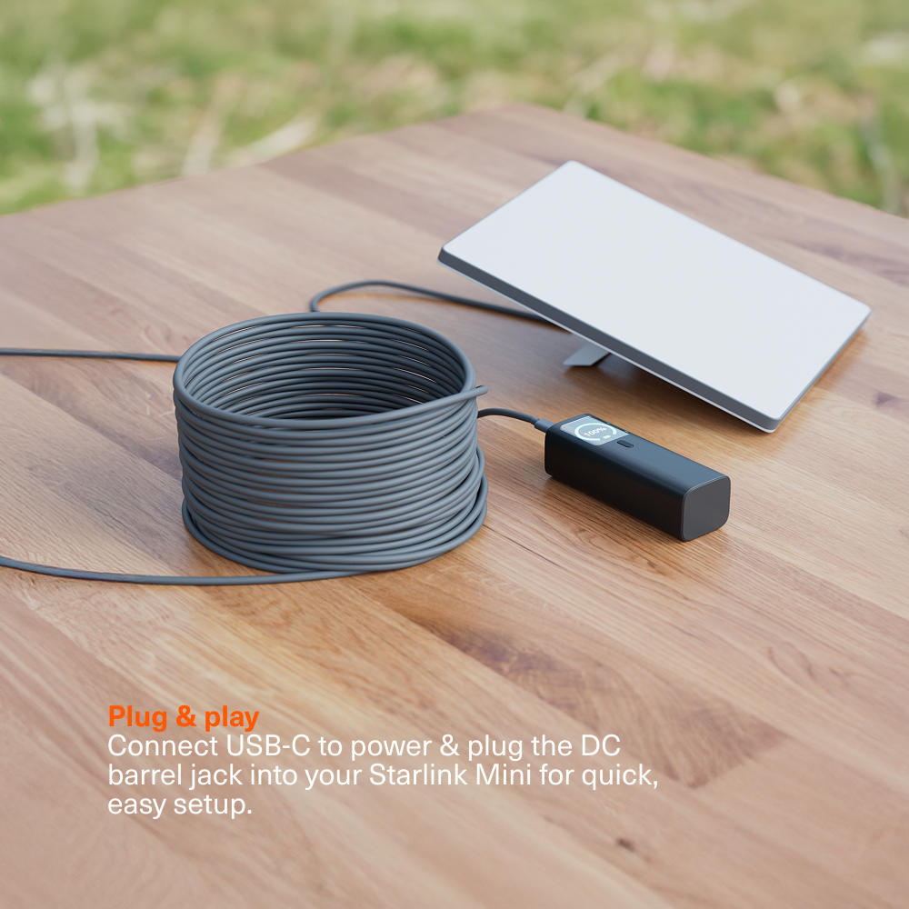 USB-C to DC 5525 Cable for Starlink Mini 100W - 20M