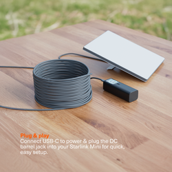 USB-C to DC 5525 Cable for Starlink Mini 100W - 20M