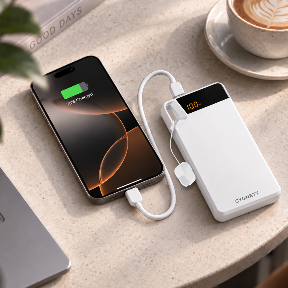 20W Power Bank with USB-C Lanyard Cable 10K