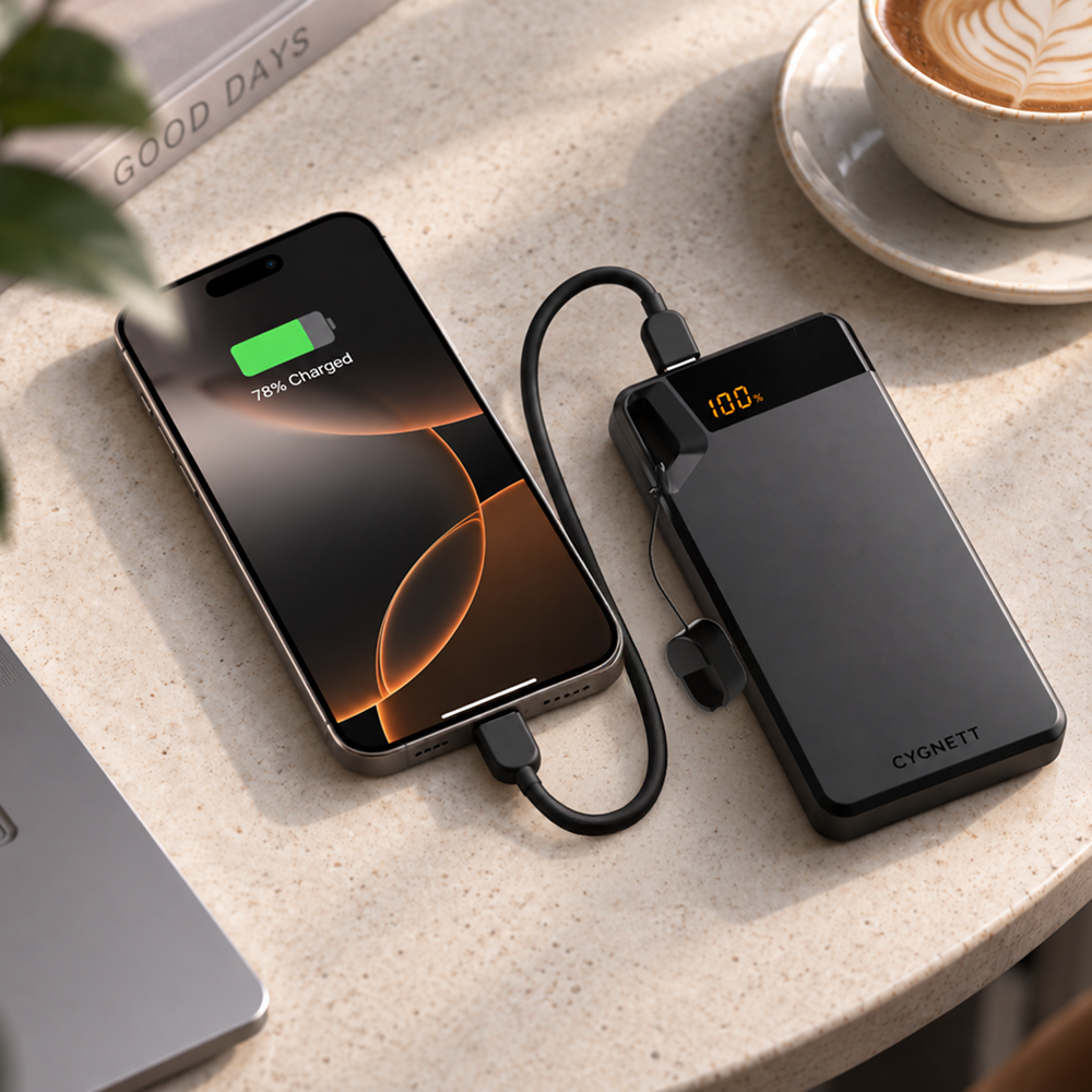 20W Power Bank with USB-C Lanyard Cable 10K