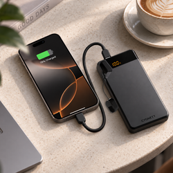 20W Power Bank with USB-C Lanyard Cable 10K