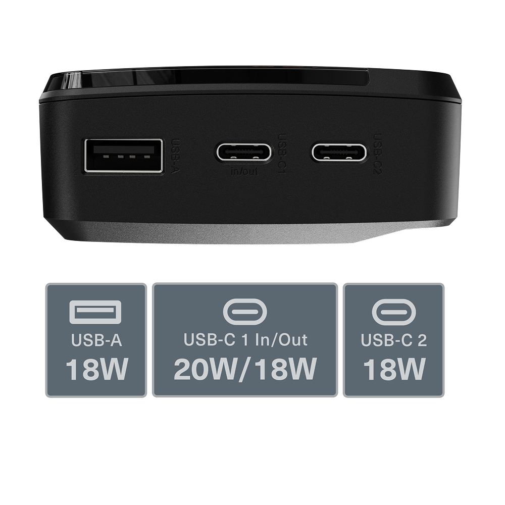 20W Power Bank with USB-C Lanyard Cable 20K
