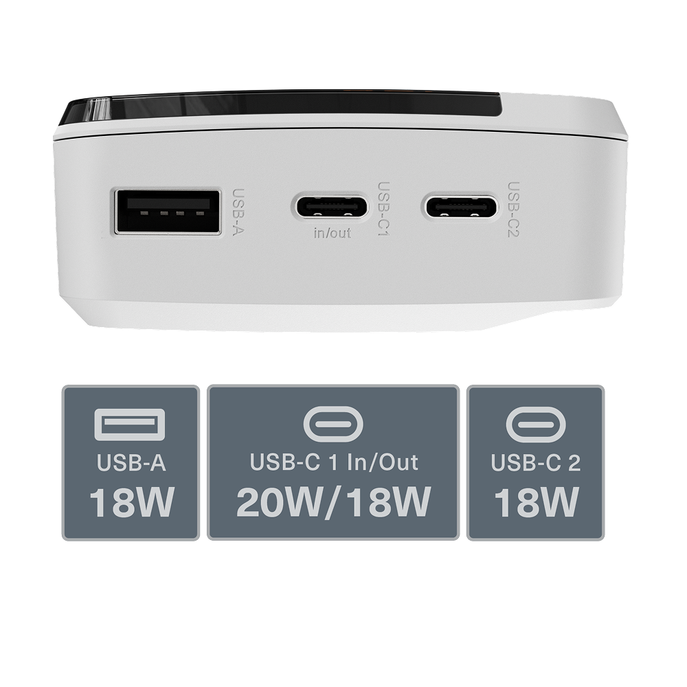 20W Power Bank with USB-C Lanyard Cable 20K