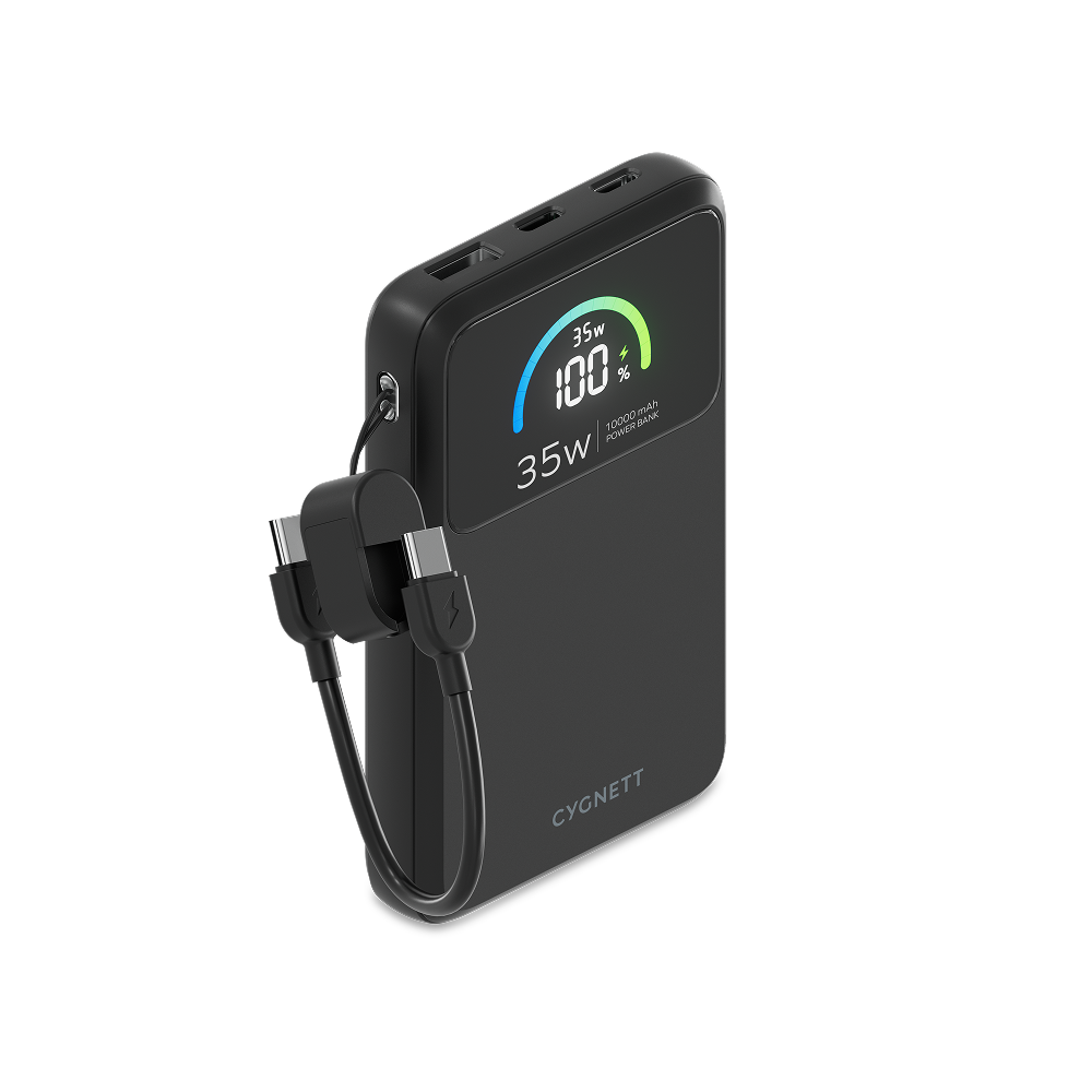 35W Power Bank with USB-C Lanyard Cable 10K