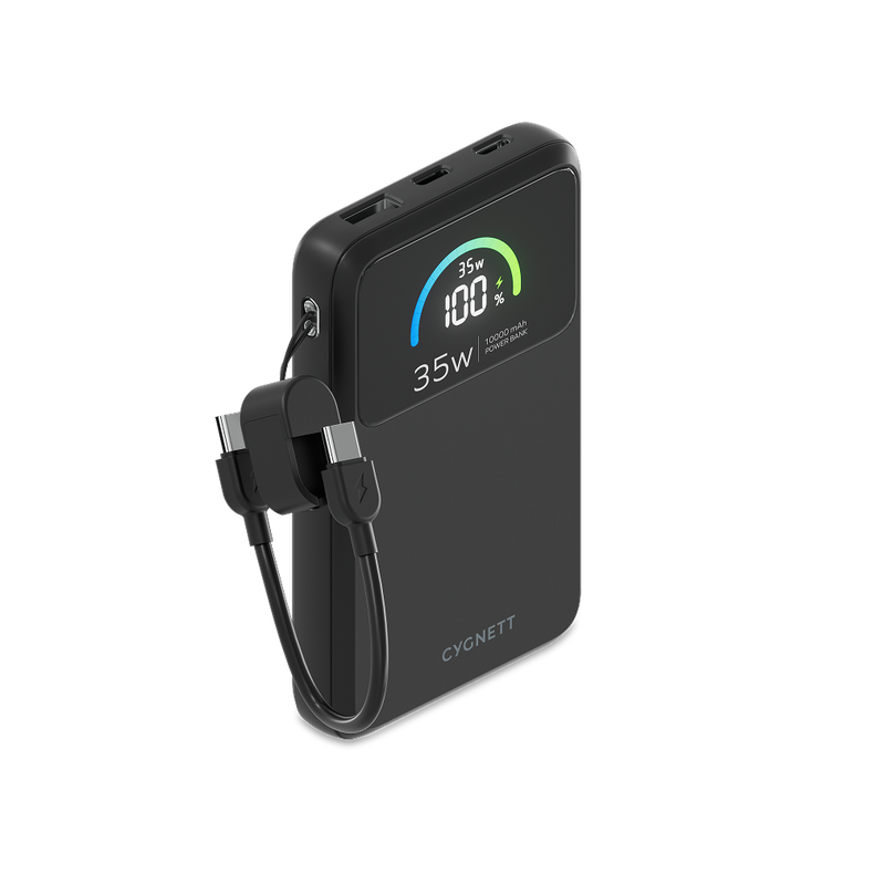 35W Power Bank with USB-C Lanyard Cable 10K