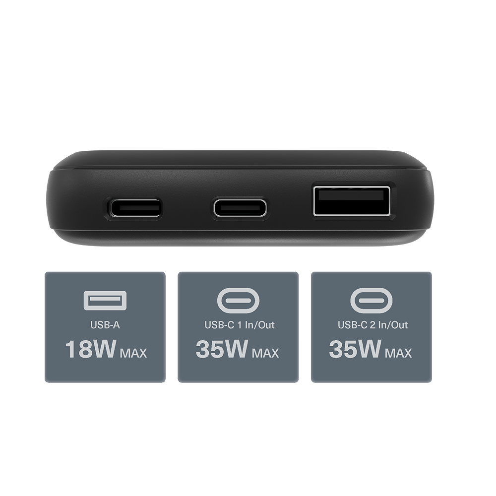 35W Power Bank with USB-C Lanyard Cable 10K