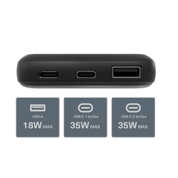 35W Power Bank with USB-C Lanyard Cable 10K