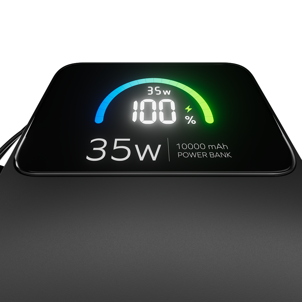 35W Power Bank with USB-C Lanyard Cable 10K