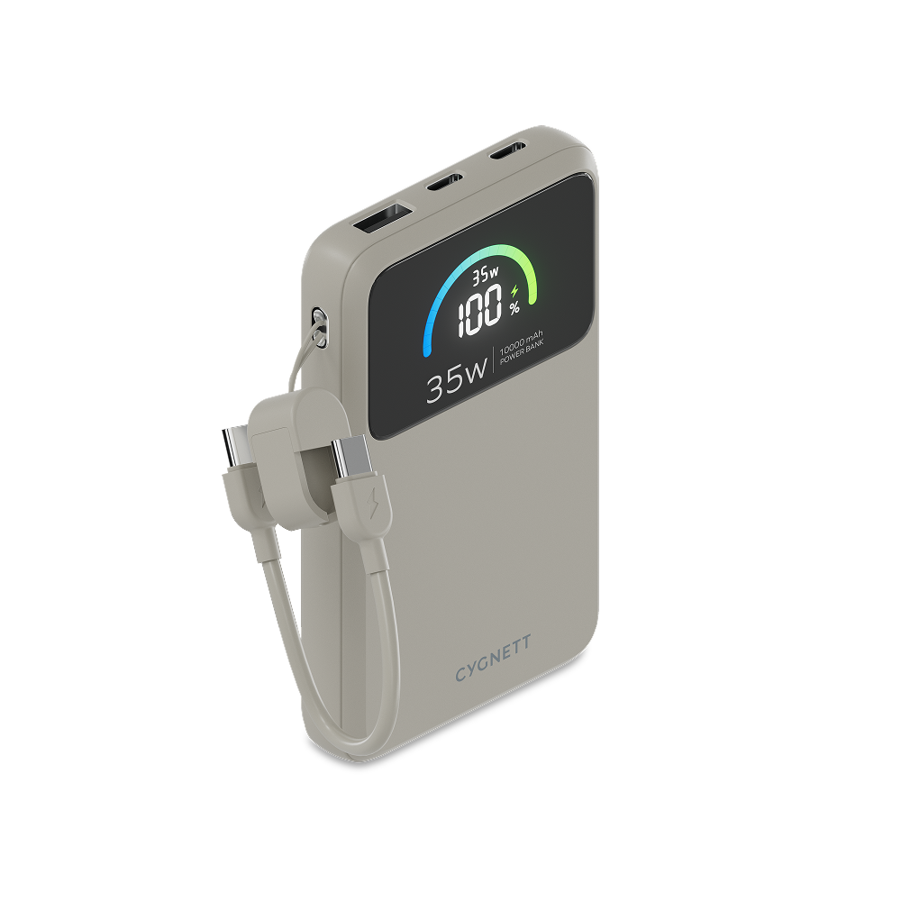 35W Power Bank with USB-C Lanyard Cable 10K