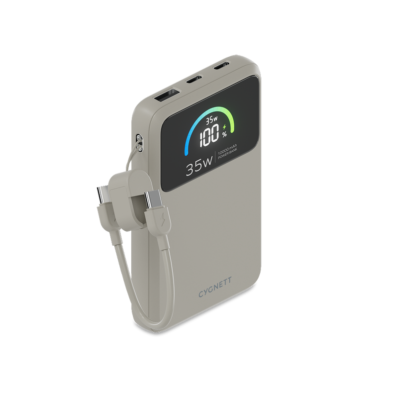 35W Power Bank with USB-C Lanyard Cable 10K