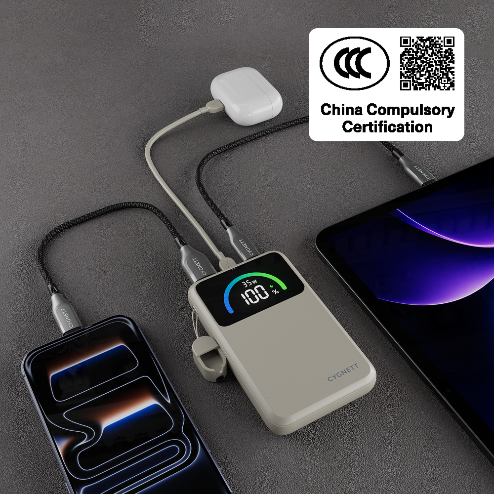 35W Power Bank with USB-C Lanyard Cable 10K