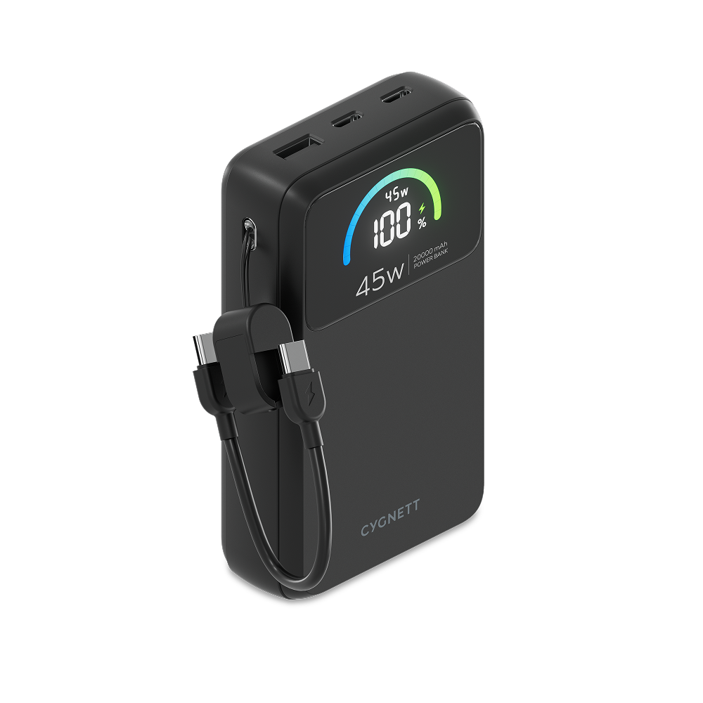 45W FAST Power Bank with USB-C Lanyard Cable 20K