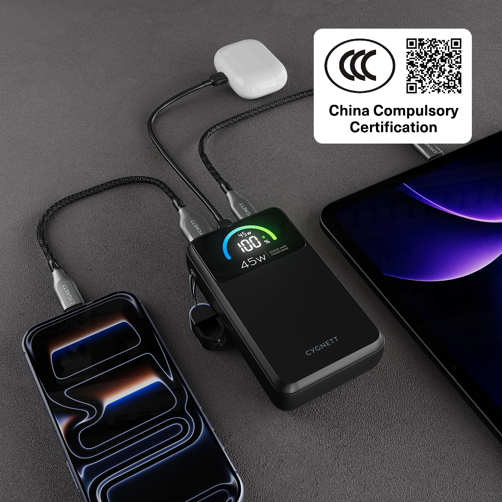 45W FAST Power Bank with USB-C Lanyard Cable 20K